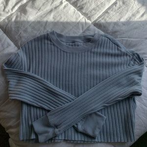 Pacsun light blue long sleeve crop top
